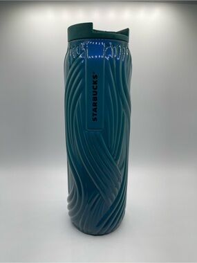 Starbucks Teal Rippled Ceramic Tumbler